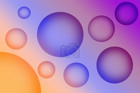 Photo for Gradient Purple and Orange Colored 3D Various Sized Spheres Symbolized the Solar System - Royalty Free Image