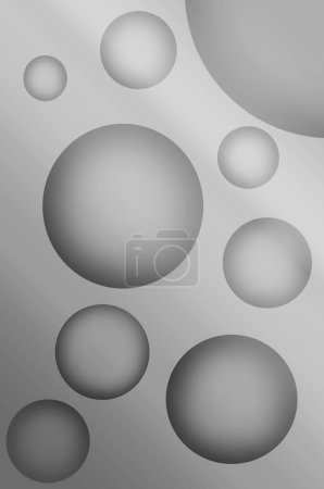 Photo for Illustration of Monochrome 3D Various Sized Spheres for Abstract Background - Royalty Free Image