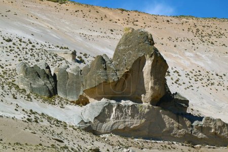 Impressive Rock Formations in Salinas y Aguada Blanca National Reserve, Arequipa region of Peru, South America