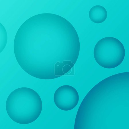 Photo for Illustration of Turquoise Blue 3D Various Sized Spheres for Abstract Background - Royalty Free Image