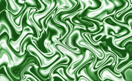 Photo for Illustration of gradient pine green and white 3D wavy satin fabric artistic texture - Royalty Free Image