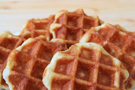 Photo for Closeup of Heap of Delectable Belgian Liege Waffles - Royalty Free Image