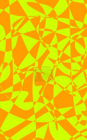 Photo for Illustration of futuristic chaotic shapes and lines of vivid orange and yellow abstract pattern - Royalty Free Image