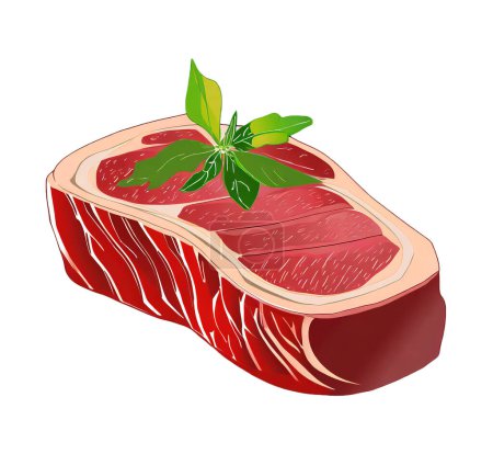 Photo for Illustration of a Cut of Raw Sirloin Isolated on Transparent Background, PNG File - Royalty Free Image