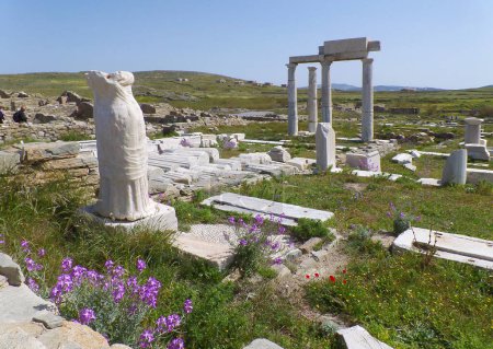 Site archéologique de Délos, dédié aux dieux grecs Apollon et Artémis, site incroyable du patrimoine mondial de l'UNESCO de la Grèce