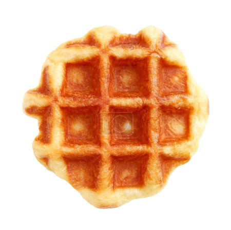 Photo for Delicious Belgian Liege Waffle isolated on white background - Royalty Free Image