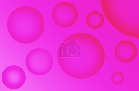 Illustration of Hot Pink 3D Various Sized Spheres for Abstract Background