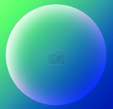Cadre bleu royal dégradé et vert lime avec espace de copie en forme de sphère 3D