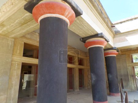Stunning Reconstructed Room at Knossos, a Center of Minoan Civilization on Crete Island, Greece