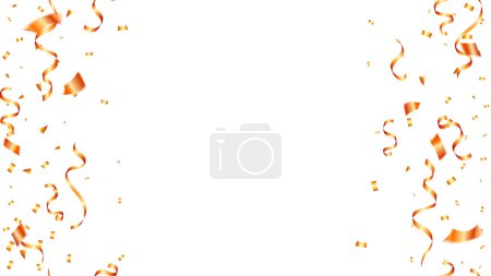 Téléchargez les illustrations : Cadre ou fond de célébration avec confettis orange isolé festival d'illustration vectorielle - en licence libre de droit