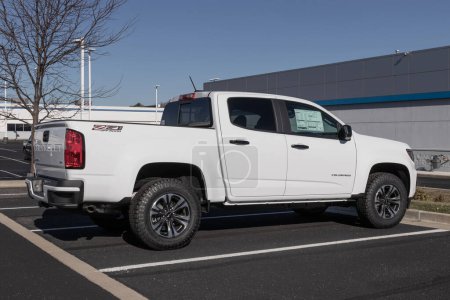 Indianapolis - Circa December 2022: Chevrolet Colorado pickup display. Chevy offers the Colorado in the base LS, ZR2, Z71 and LT models.