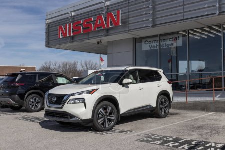Photo for Indianapolis - Circa February 2023: Nissan Rogue display at a dealership. Nissan offers the Rogue in S, SV, SL and Premium models. - Royalty Free Image