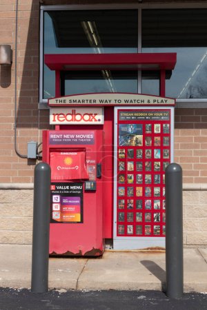 Photo for Anderson - Circa March 2023: RedBox Retail Kiosk. RedBox rents DVDs, Blu-Ray and Video Game Discs. - Royalty Free Image