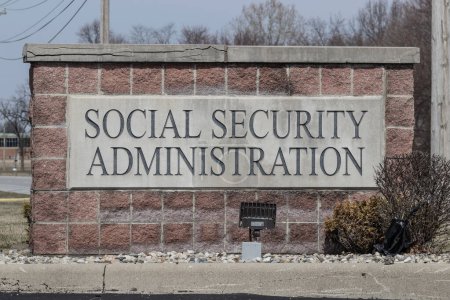 Photo for Anderson - Circa March 2023: Social Security Administration branch. The SSA administers retirement, disability, and survivors benefits. - Royalty Free Image