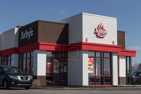 Photo for Avon - Circa April 2023: Arby's fast food Location. Arby's operates over 3,300 roast beef and meat sandwich restaurants. - Royalty Free Image