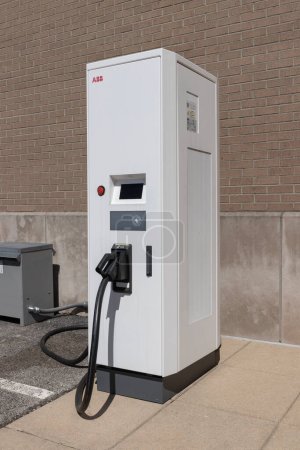 Photo for Carmel - Circa April 2023: ABB Electric Vehicle Charger with a CCS connections. ABB offers total EV charging solutions. - Royalty Free Image