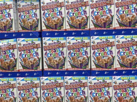 Photo for Indianapolis - Circa April 2023: Cinnamon Toast Crunch cereal display. Cinnamon Toast Crunch is a product of General Mills. - Royalty Free Image