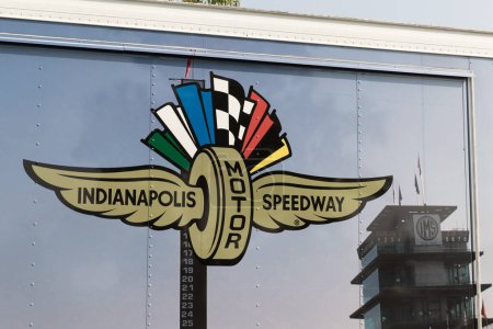 Photo for Indianapolis - Circa May 2023: Indianapolis Motor Speedway logo. Home to the Indy 500 and Brickyard, IMS is The Racing Capital of the World. - Royalty Free Image