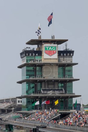 Photo for Indianapolis - Circa May 2023: IMS Pagoda at Indianapolis Motor Speedway. The Pagoda is one of the most recognizable structures at IMS and motorsports. - Royalty Free Image
