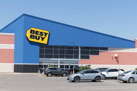 Photo for Champaign - Circa June 2023: Best Buy retail store. Best Buy sells a large array of brand-name electronics, computers, appliances and more. - Royalty Free Image