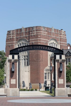 Photo for West Lafayette - June 21, 2023: Purdue University Memorial Union and Welcome Center. Purdue is a public university whose athletics teams are the Boilermakers. - Royalty Free Image