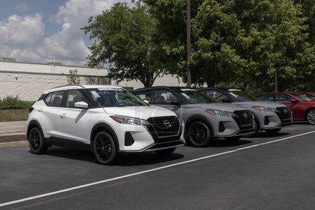 Photo for Indianapolis - July 4, 2023: Nissan Kicks Crossover SUV display at a dealership. Nissan offers the Kicks in S, SV, and SR models. - Royalty Free Image