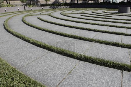 Photo for Cincinnati - September 24, 2023: The John G. and Phyllis W. Smale labyrinth along the banks of the Ohio River in downtown Cincinnati. - Royalty Free Image