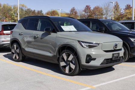 Photo for Indianapolis - October 22, 2023: Volvo XC40 Recharge AWD display at a dealership. Volvo offers the XC40 in Core, Plus, and Ultimate models. - Royalty Free Image
