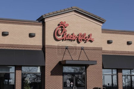 Photo for Mason - November 23, 2023: Chick-fil-A chicken restaurant. With its chicken meals and waffle potato fries, Chick-fil-A is wildly popular. - Royalty Free Image