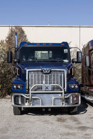 Photo for Cincinnati - November 23, 2023: Western Star Semi Tractor Trailer Big Rig Truck for sale. Western Star is owned by Daimler. - Royalty Free Image