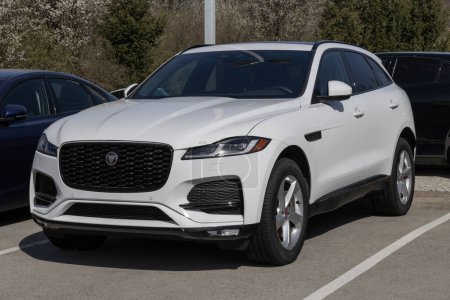 Photo for Indianapolis - March 24, 2024: Jaguar F-Pace P250 display at a dealership. Jaguar offers the F-Pace in P250 and P400 models. MY:2023 - Royalty Free Image