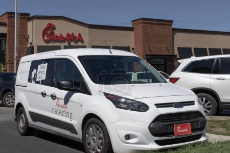 Photo for Indianapolis - April 13, 2024: Chick-fil-A chicken restaurant. Despite ongoing controversy, Chick-fil-A is wildly popular. - Royalty Free Image