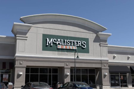 Photo for Greenwood - April 13, 2024: McAlister's Deli Fast Casual Restaurant. McAlister's serves their Famous Sweet Tea. - Royalty Free Image
