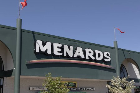 Photo for Indianapolis - April 13, 2024: Menards Home Improvement store. Menards sells assorted building materials, tools, and gardening supplies. - Royalty Free Image
