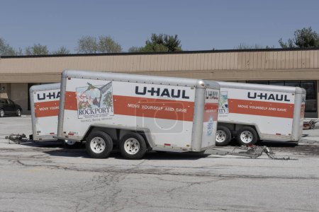 Photo for Greenwood - April 13, 2024: U-Haul Moving Truck Rental Location. U-Haul offers moving and storage solutions. - Royalty Free Image