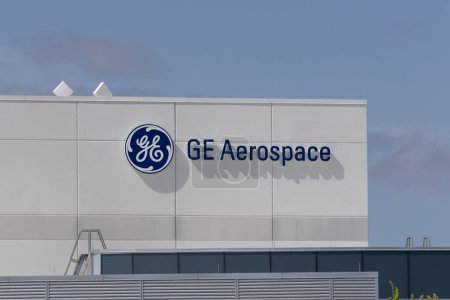 Foto de Lafayette - 25 de abril de 2024: GE Aerospace Jet Engine Facility. GE Aerospace fabrica motores turbofán CFM LEAP para aviones comerciales. - Imagen libre de derechos