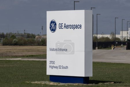 Foto de Lafayette - 25 de abril de 2024: GE Aerospace Jet Engine Facility. GE Aerospace fabrica motores turbofán CFM LEAP para aviones comerciales. - Imagen libre de derechos