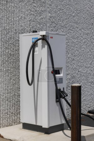 Photo for Kokomo - May 5, 2024: ABB Electric Vehicle Charger with a CCS connection. ABB offers total EV charging solutions. - Royalty Free Image