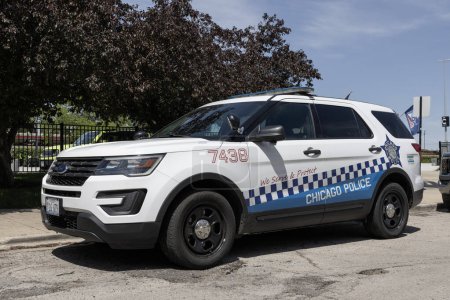Foto de Chicago - 12 de mayo de 2024: vehículo del Departamento de Policía de Chicago. Chicago PD es el segundo departamento de policía municipal más grande de los Estados Unidos. - Imagen libre de derechos