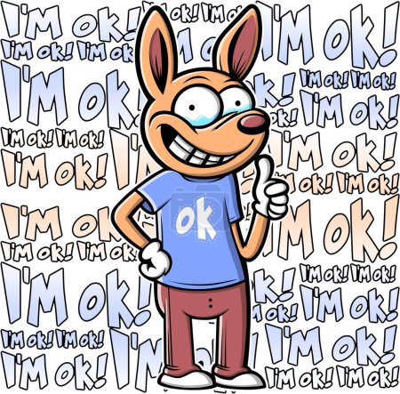 Funny Dog Illustration with I'm OK Words