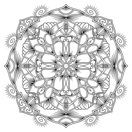 Ethnische Mandala-Muster für Malbücher oder T-Shirt-Design