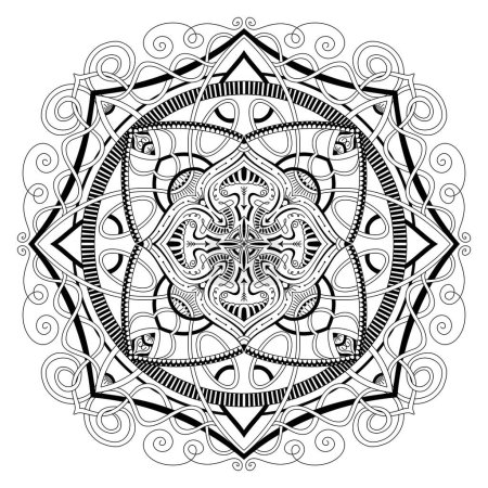 Mandala Design for Coloring Book Pages or Textile Products