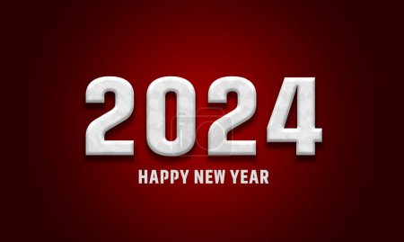 Téléchargez les photos : 2024 nouvelle conception de carte de célébration de l'année avec fond dégradé cramoisi style de mode (bonne année 2024) - en image libre de droit