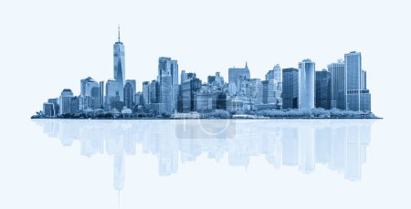 Photo for Skyline panorama of downtown Financial District and the Lower Manhattan, New York City, USA - Royalty Free Image