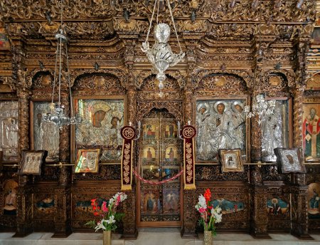 Photo for Iconostasis of the Church of Agia Irini in Oia, Santorini in Greece - Royalty Free Image