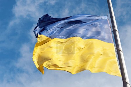Die Flagge in Kiew, Ukraine