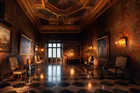 Téléchargez les photos : Une des Chambres d'Etat du Château de Wawel à Cracovie Pologne - en image libre de droit