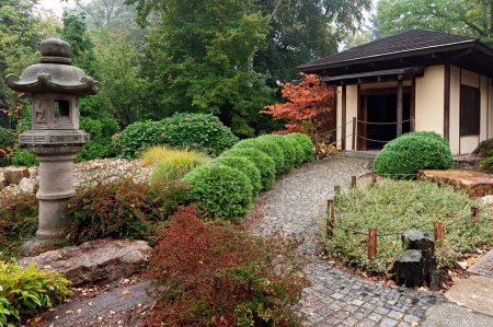 Téléchargez les photos : Jardin japonais traditionnel à Wroclaw Pologne - en image libre de droit