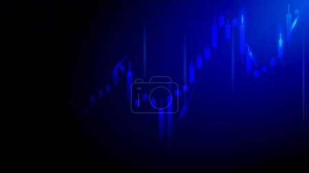Photo for Stock market or forex trading candlestick graph in graphic design, vector illustration - Royalty Free Image