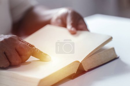 Photo for Woman readings bible. Christian concept. - Royalty Free Image